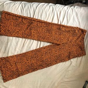 Wide leg pant leopard